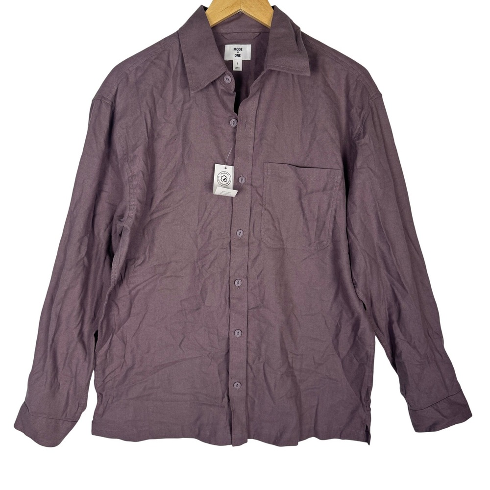 Mode of One‎ Mens Relaxed Fit Flannel Shirt Soft Moon Purple Small 100197730MN